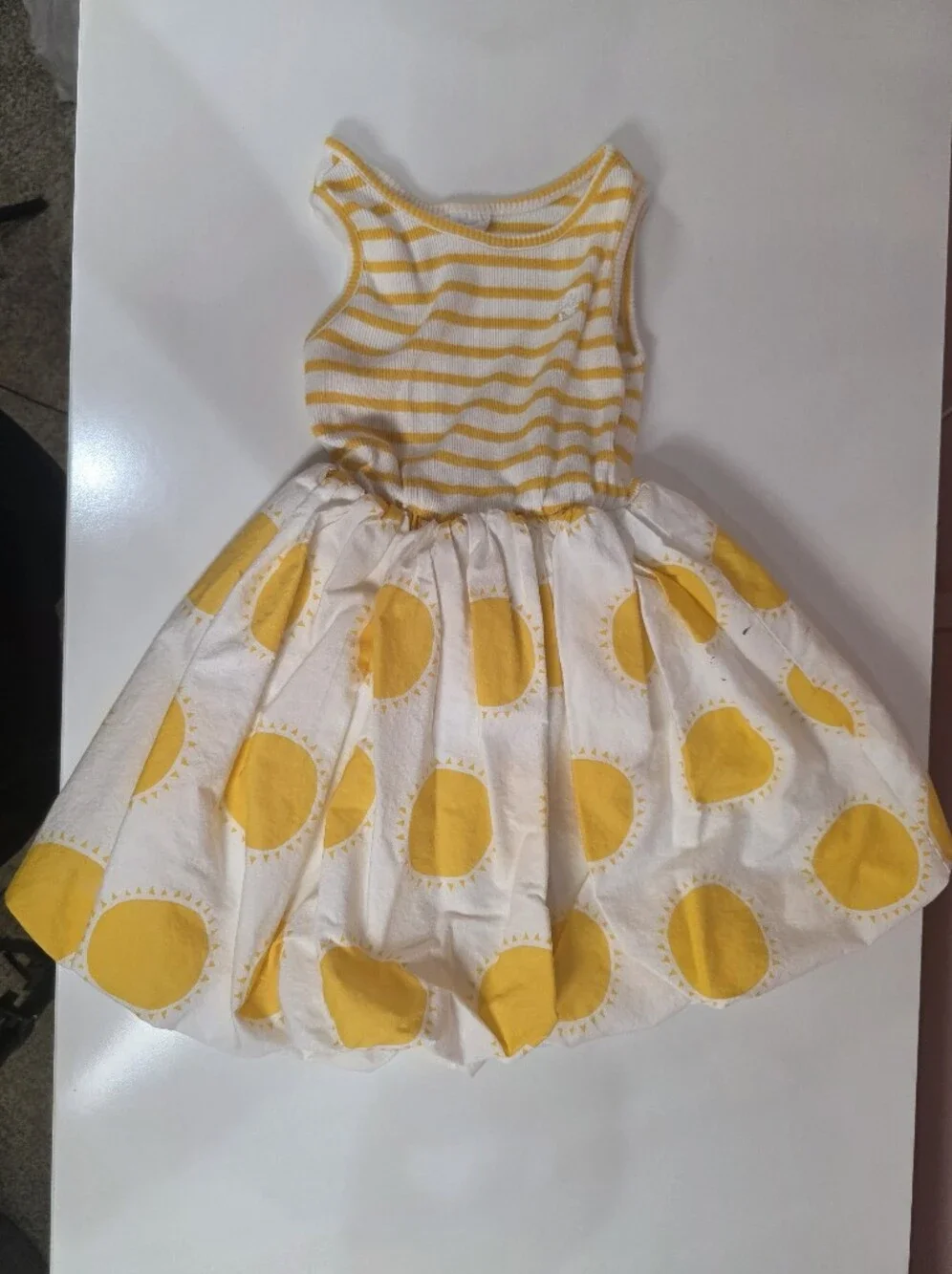 Baby Gap Yellow Stripe & Sun Print Dress 3Y